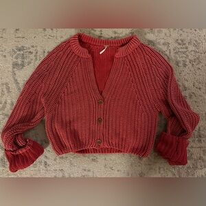 Free People Sweet Nothing Cardi in Cherry• Large